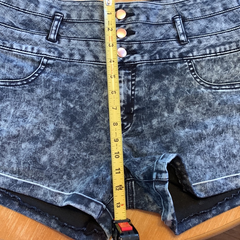 Refuge High Waisted Shorts Blue Denim Size 12 - Picture 12 of 12